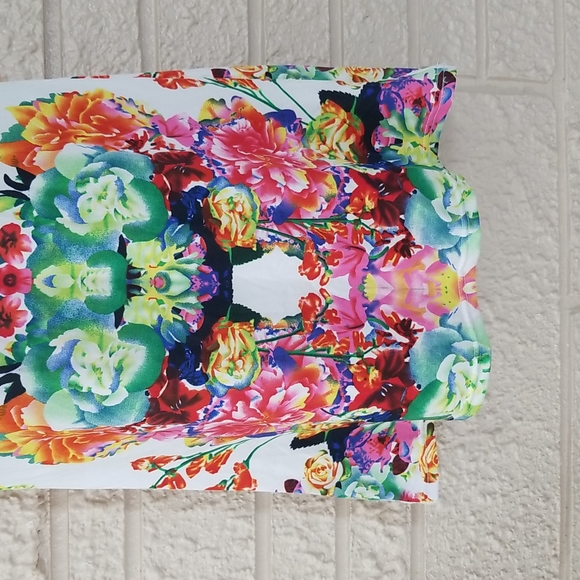 🌹Vogue Fashion Multi Color Floral Knit Dress - Picture 3 of 7